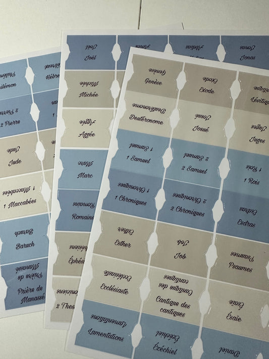 Onglets Bibliques – Pack Bleu et Beige