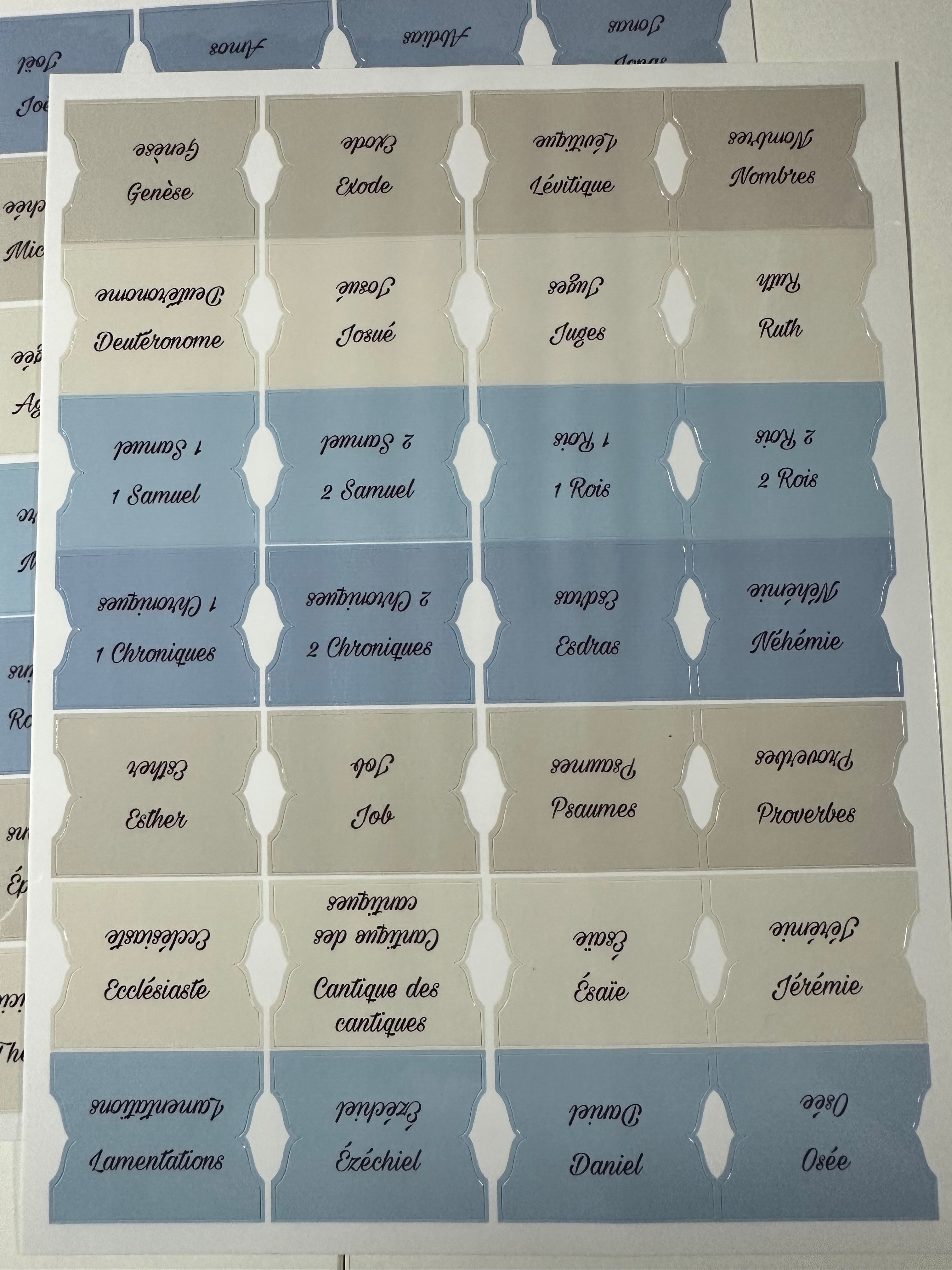 Onglets Bibliques – Pack Bleu et Beige
