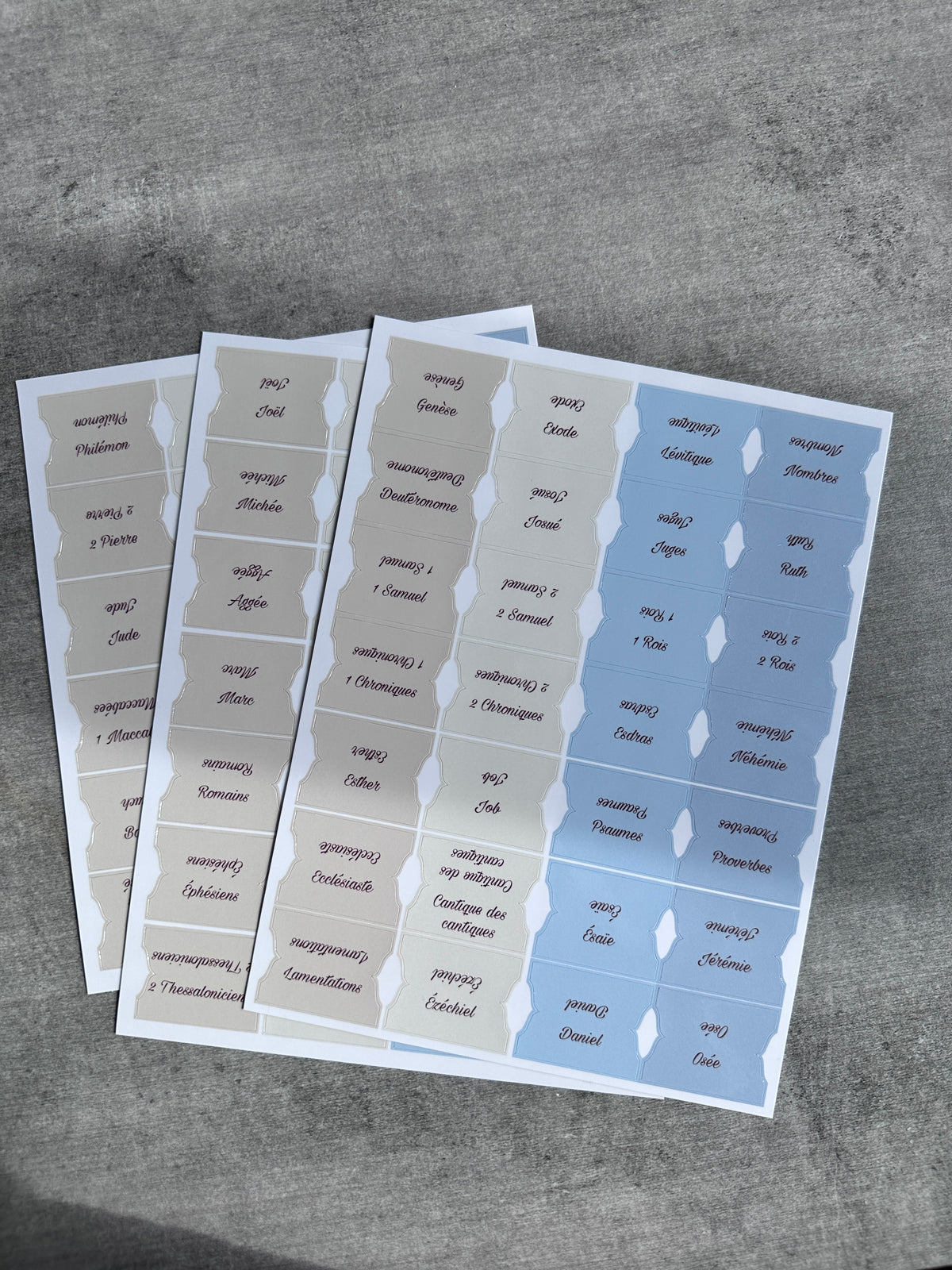 Onglets Bibliques – Pack Bleu et Beige