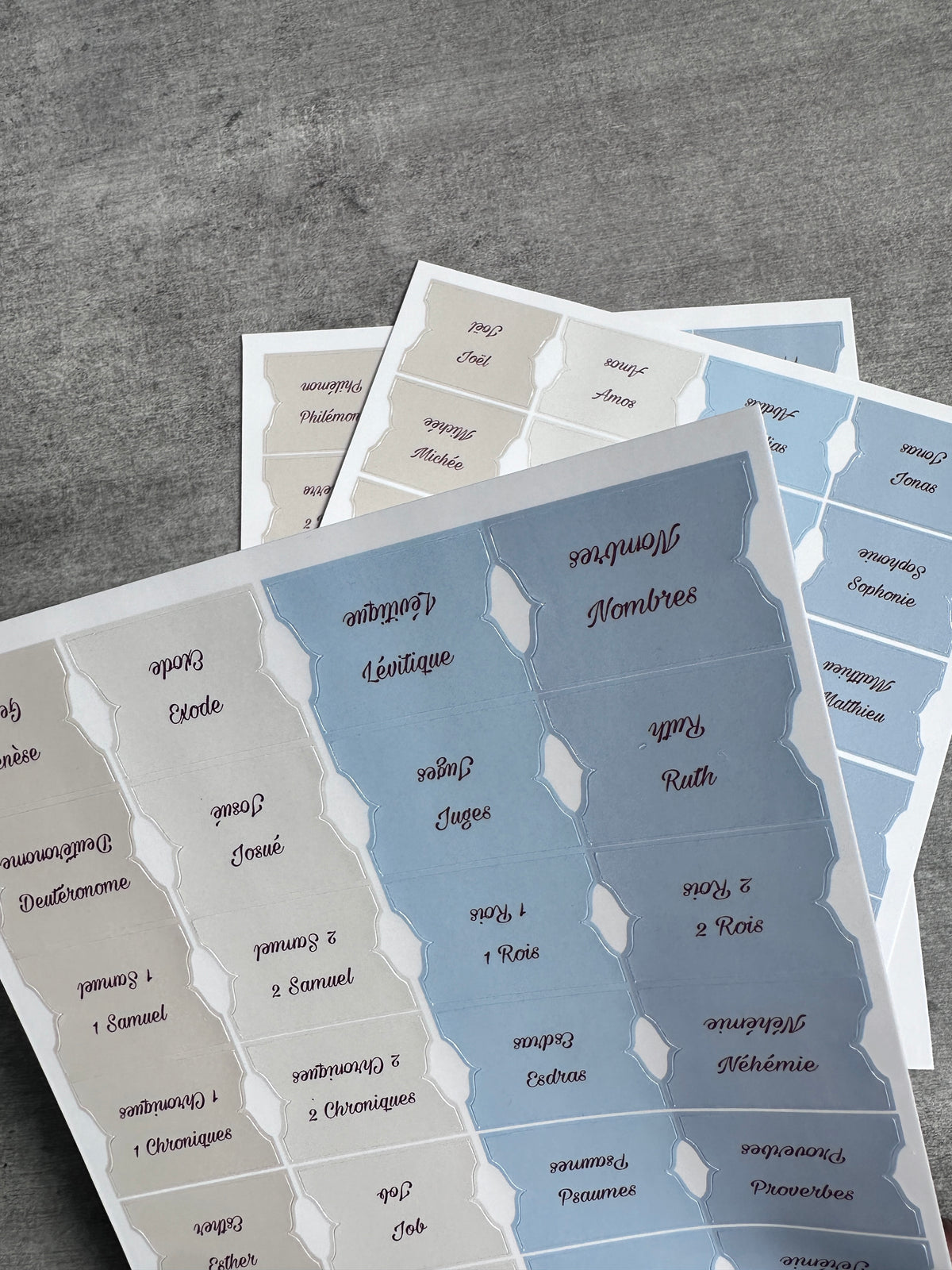 Onglets Bibliques – Pack Bleu et Beige