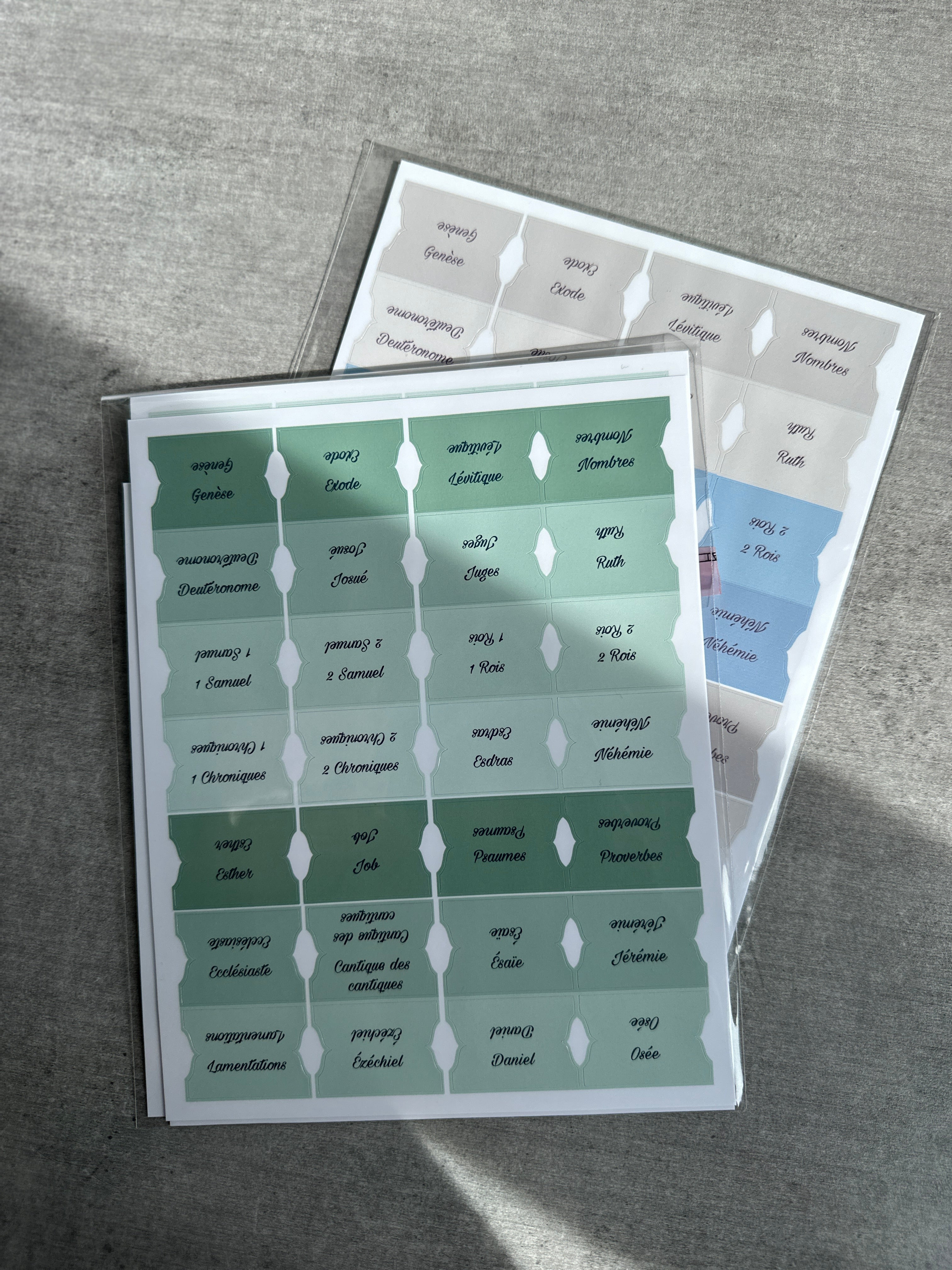 Onglets Bibliques – Pack Bleu et/ou Vert