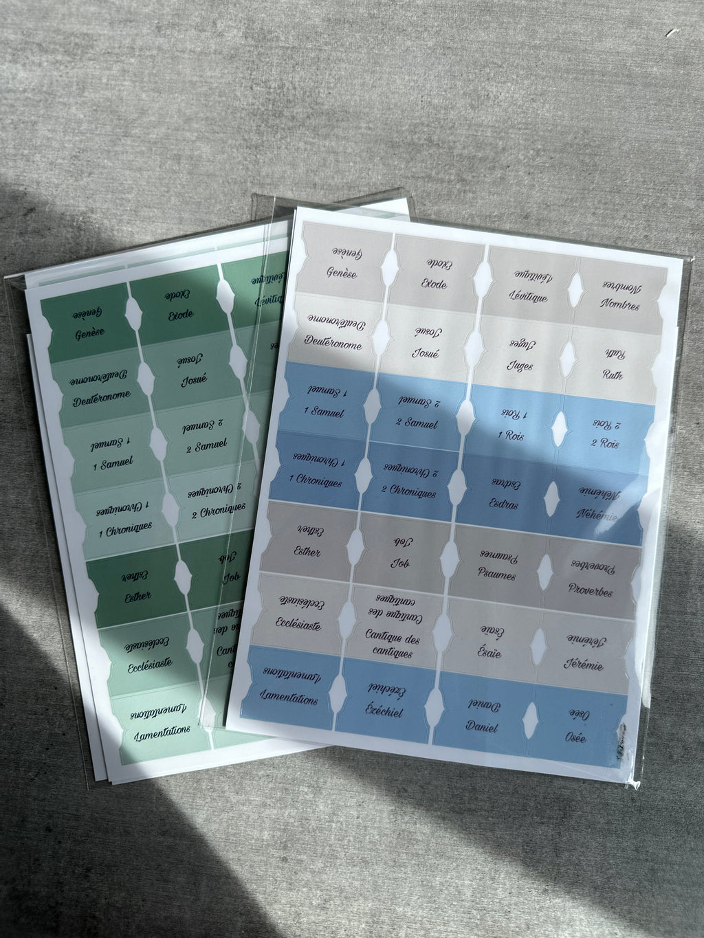 Onglets Bibliques – Pack Bleu et/ou Vert